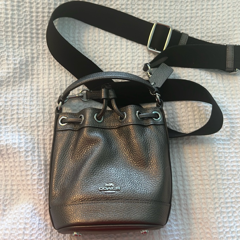 Coach Dempsey drawstring metallic bag